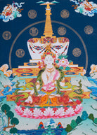 White Tara (Stupa) Thangka Painting - Handpainted art