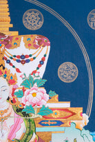 White Tara (Stupa) Thangka Painting - Handpainted art