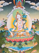 White Tara Thangka Painting - Tibetan Art