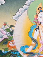 White Tara Thangka Painting - Tibetan Art