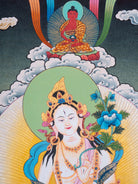 White Tara Thangka Painting - Tibetan Art