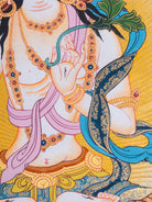 White Tara Thangka Painting - Tibetan Art