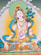 White Tara Thangka Painting - Tibetan Art