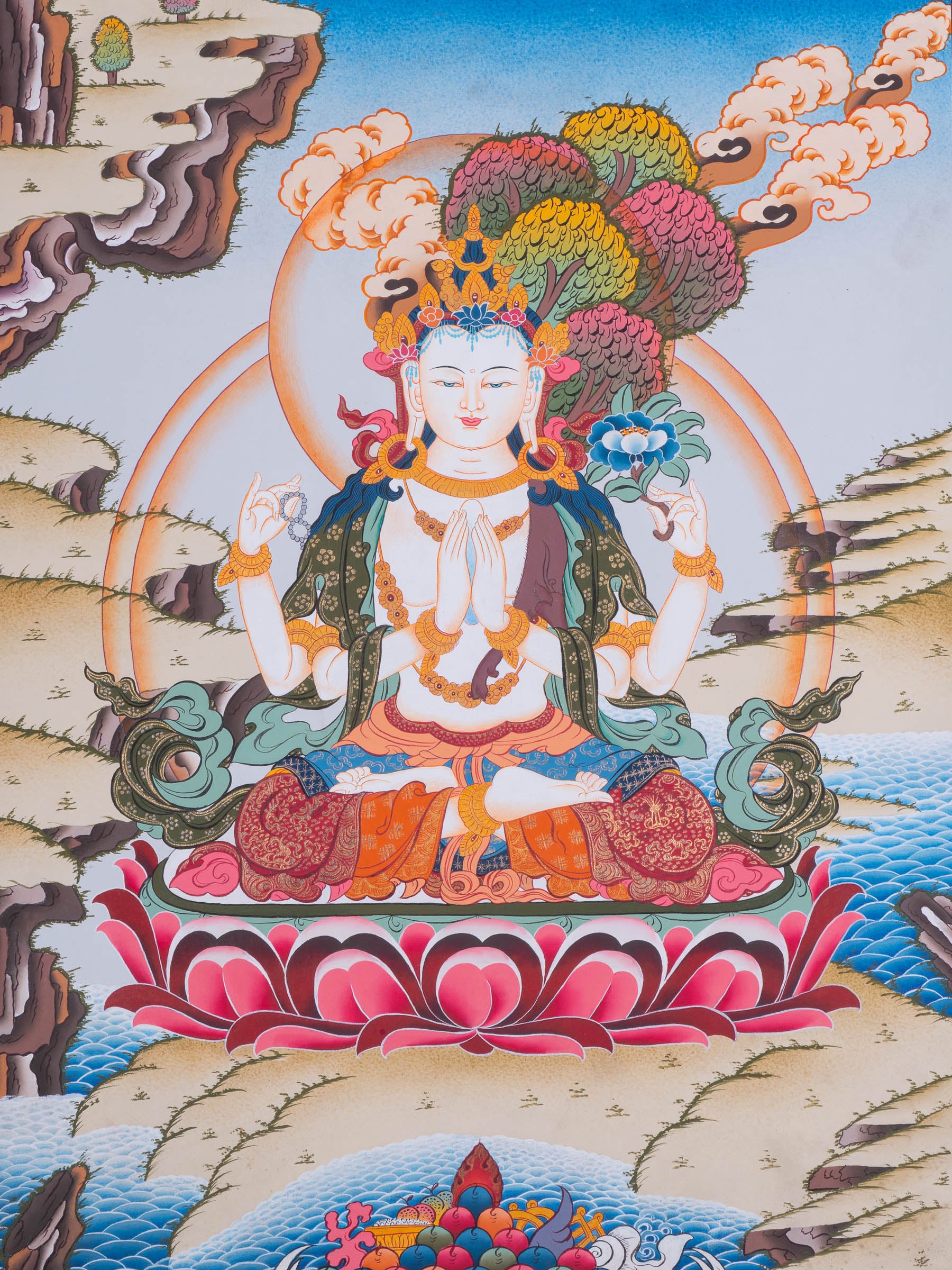 Chengresi Thangka Painting for prayer and devotion.