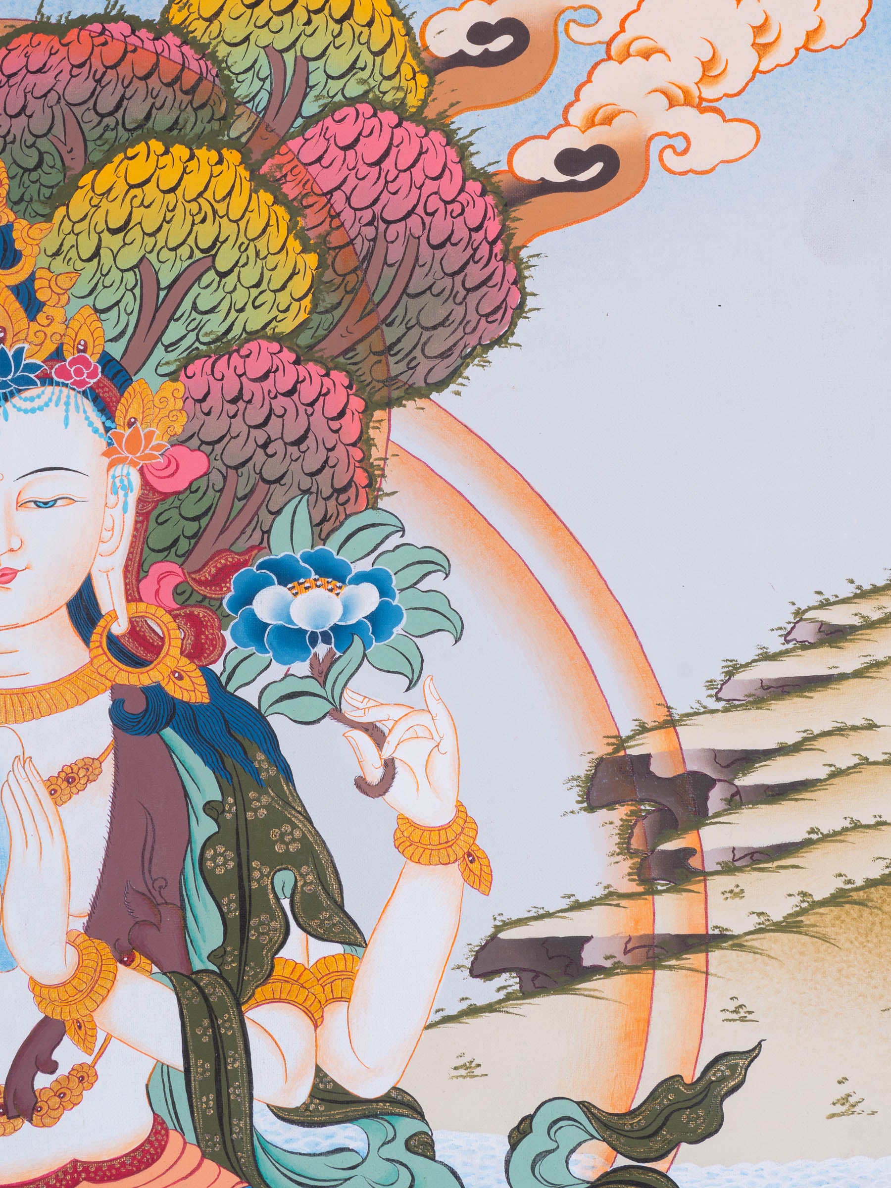 Chengresi Thangka Painting for prayer and devotion.