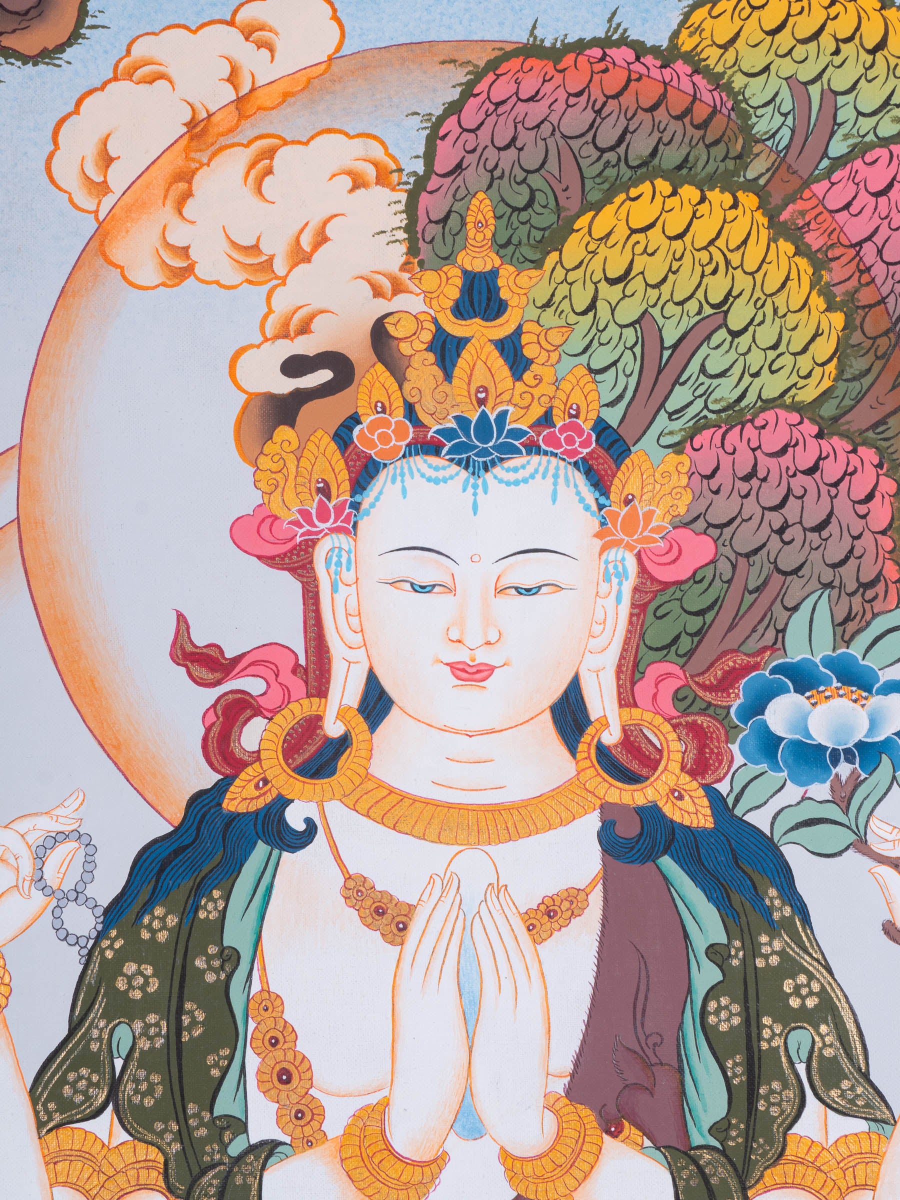 Chengresi Thangka Painting for prayer and devotion.