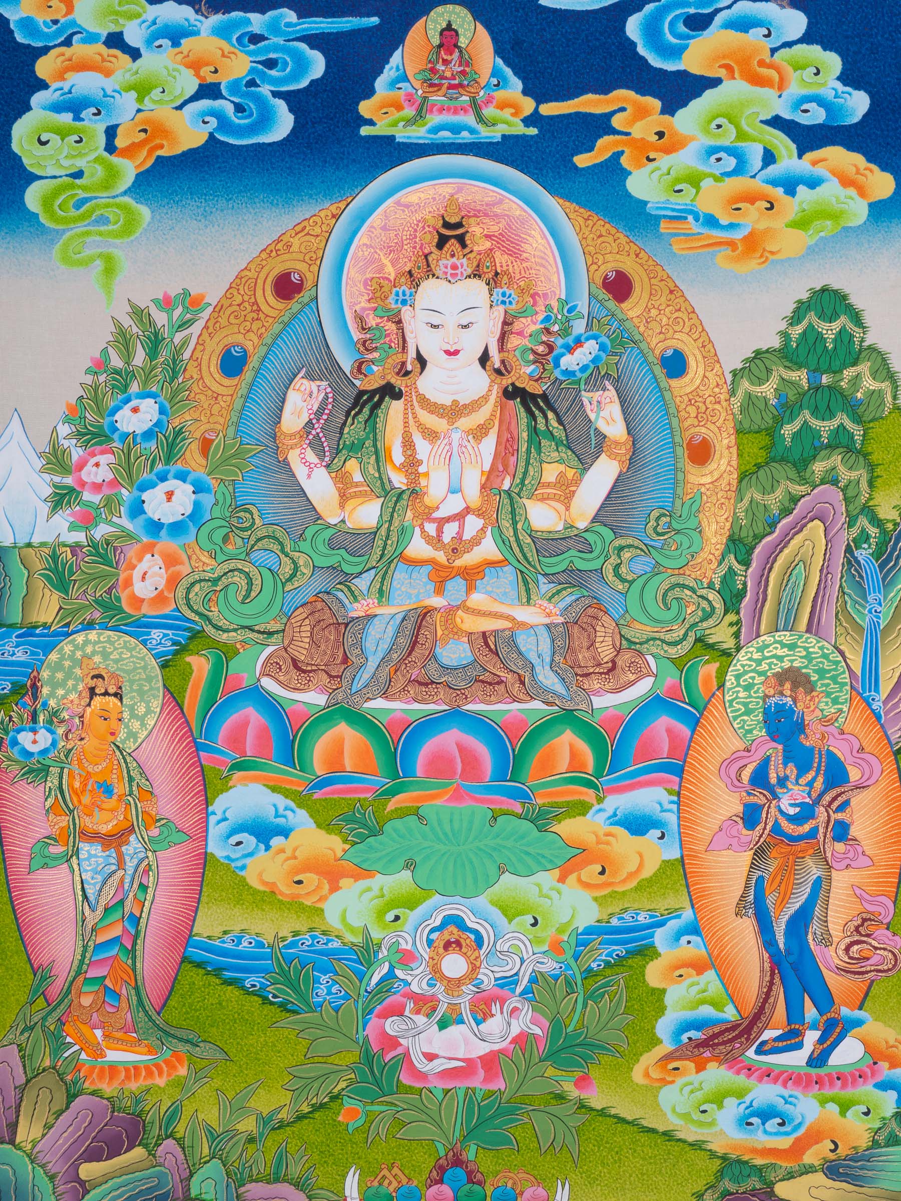 Chengresi Thangka Painting - Shop now