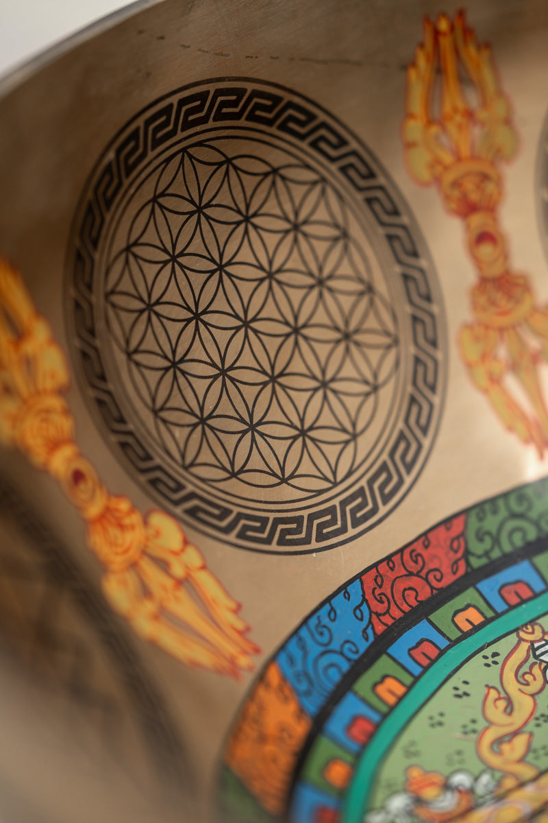 Shri Yantra Singing Bowl  - Handcrafted Tibetan Bowl