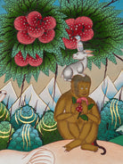 Four Harmonious Friends Thangka -Handpainted Art