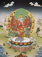 Lord Ganesh Thangka - Sacred Handpainted Art