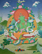 Sacred Green Tara Thangka Painting 
