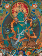 Green Tara Thangka - Handpainted Tibetan Art