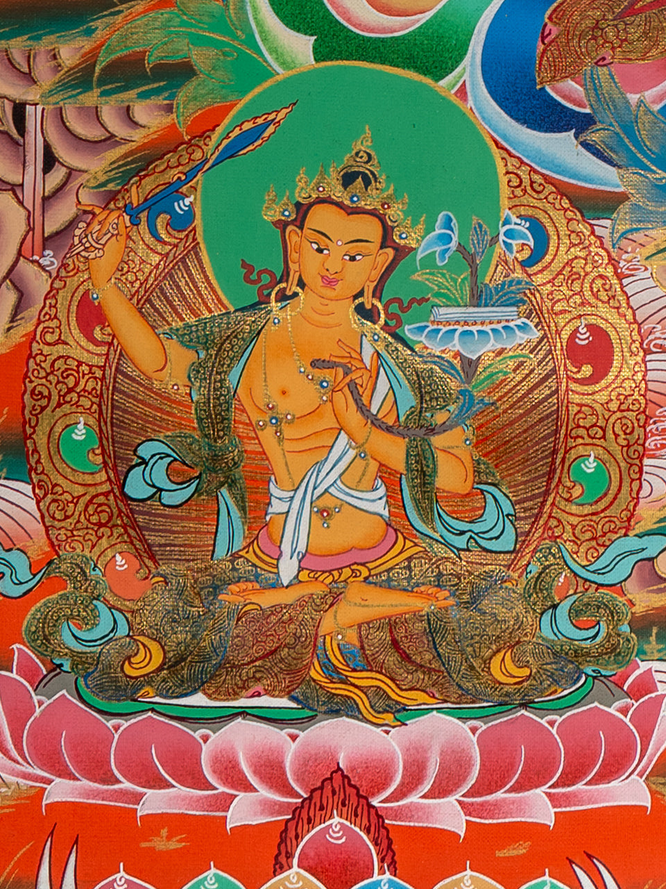 Sacred Handpainted Green Tara Thangka Painting