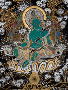 Green Tara Thangka - Handpainted Art
