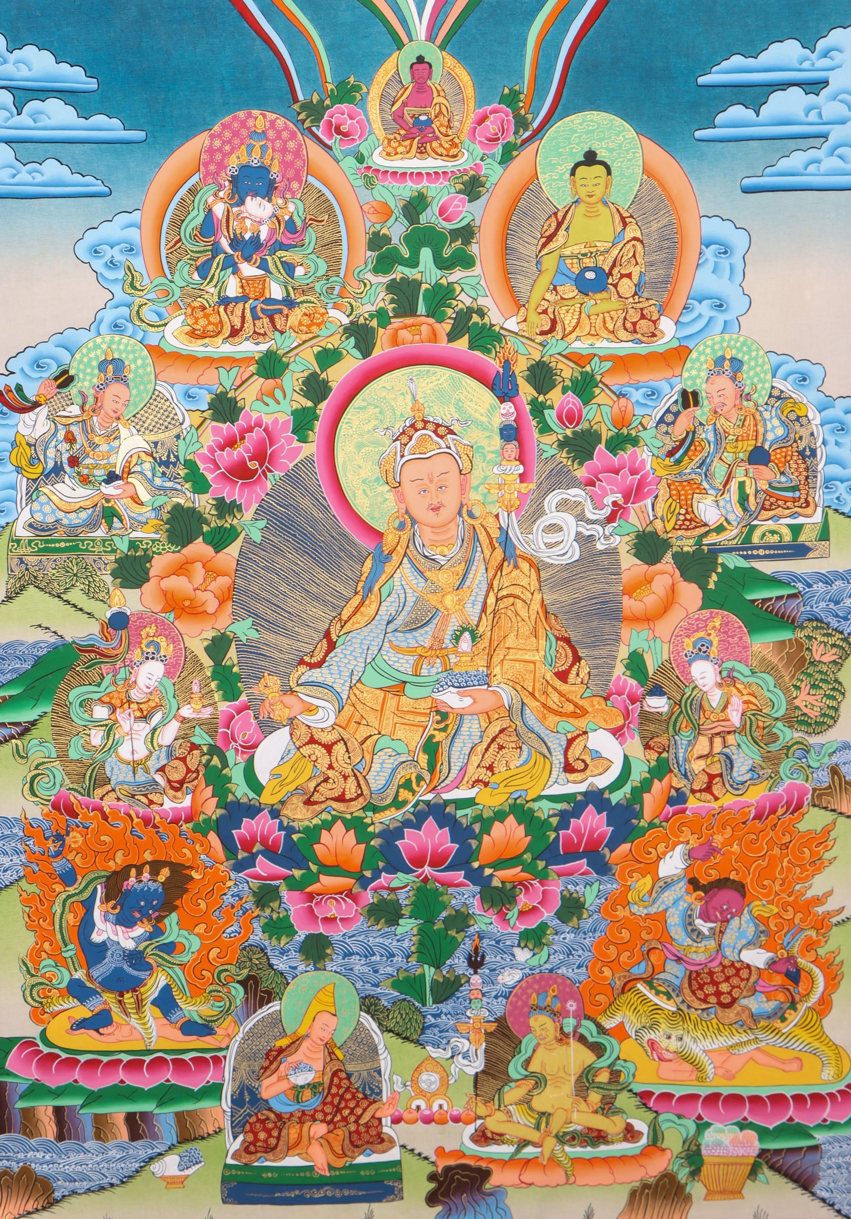 8 Manifestation of Guru Padmasambhava- Dorje Drolo, Shakya Senge, Nyigma Odzer, Pema , Lodan Choske ,Urgyan Dorje Change