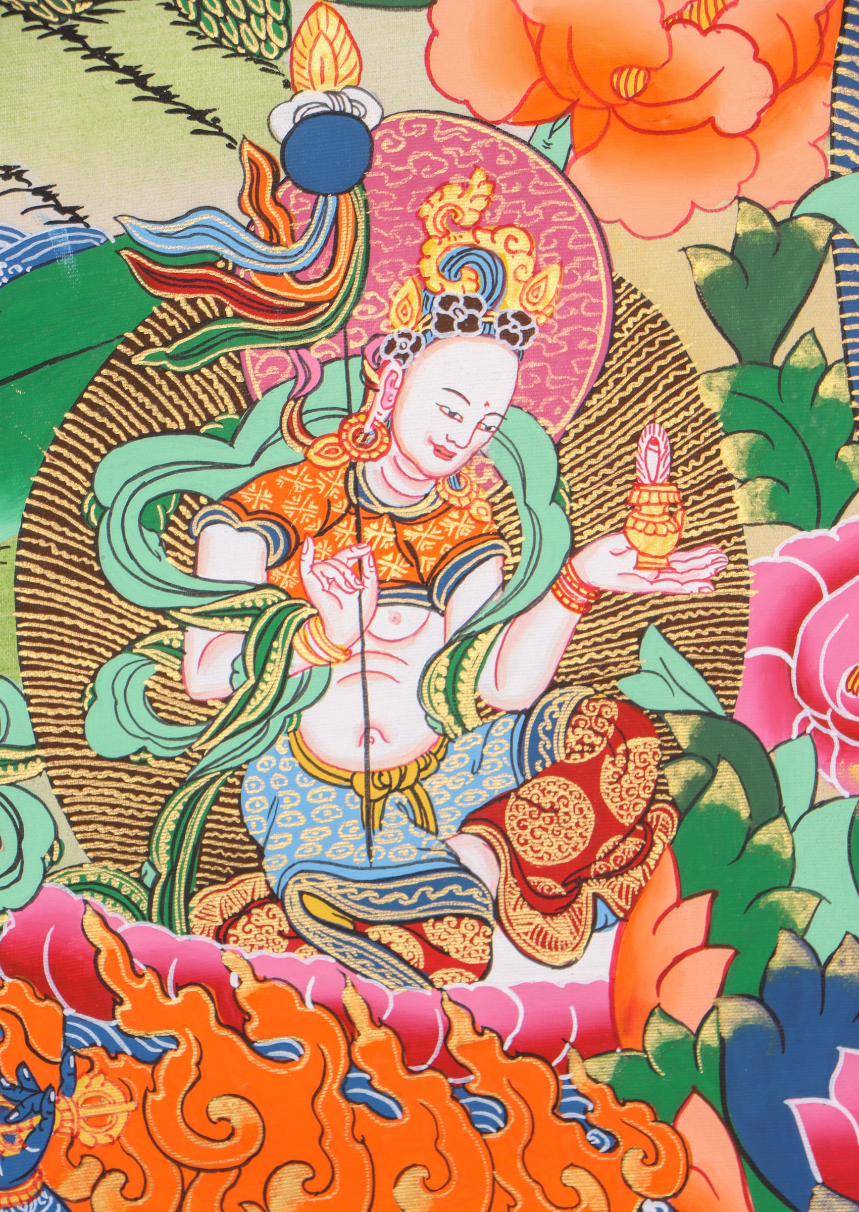 Guru Rinpoche Thangka serves as a tool for meditation, prayers, and personal growth.