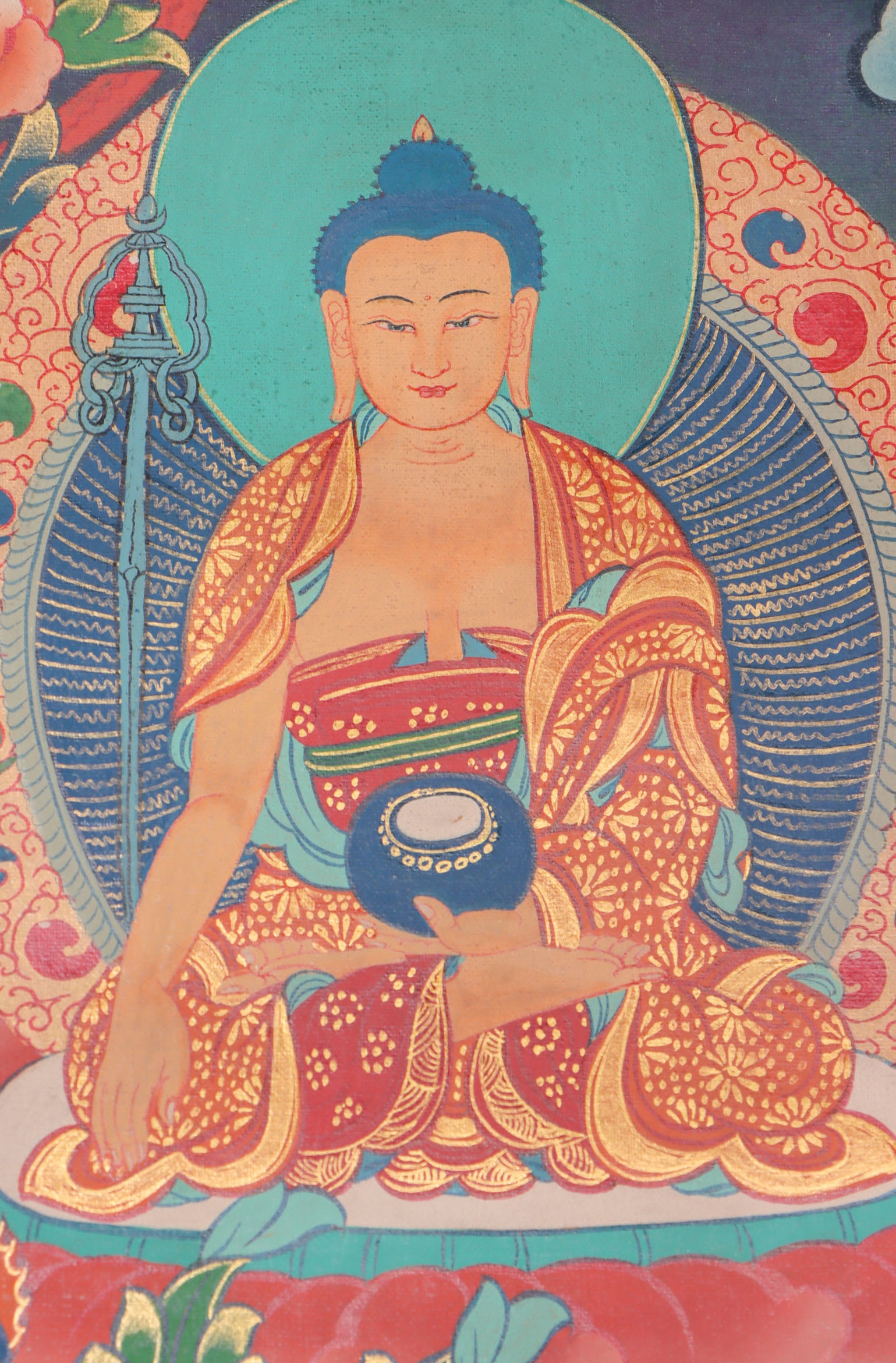 Guru Rinpoche Thangka for wisdom, compassion, and spiritual supremacy.