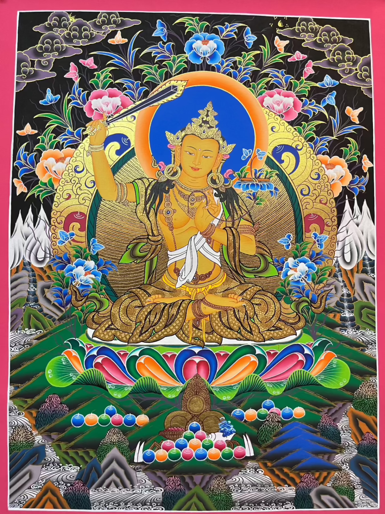 Handpainted Manjushree Thangka Painting