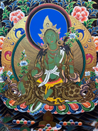 Green Tara Thangka Painting