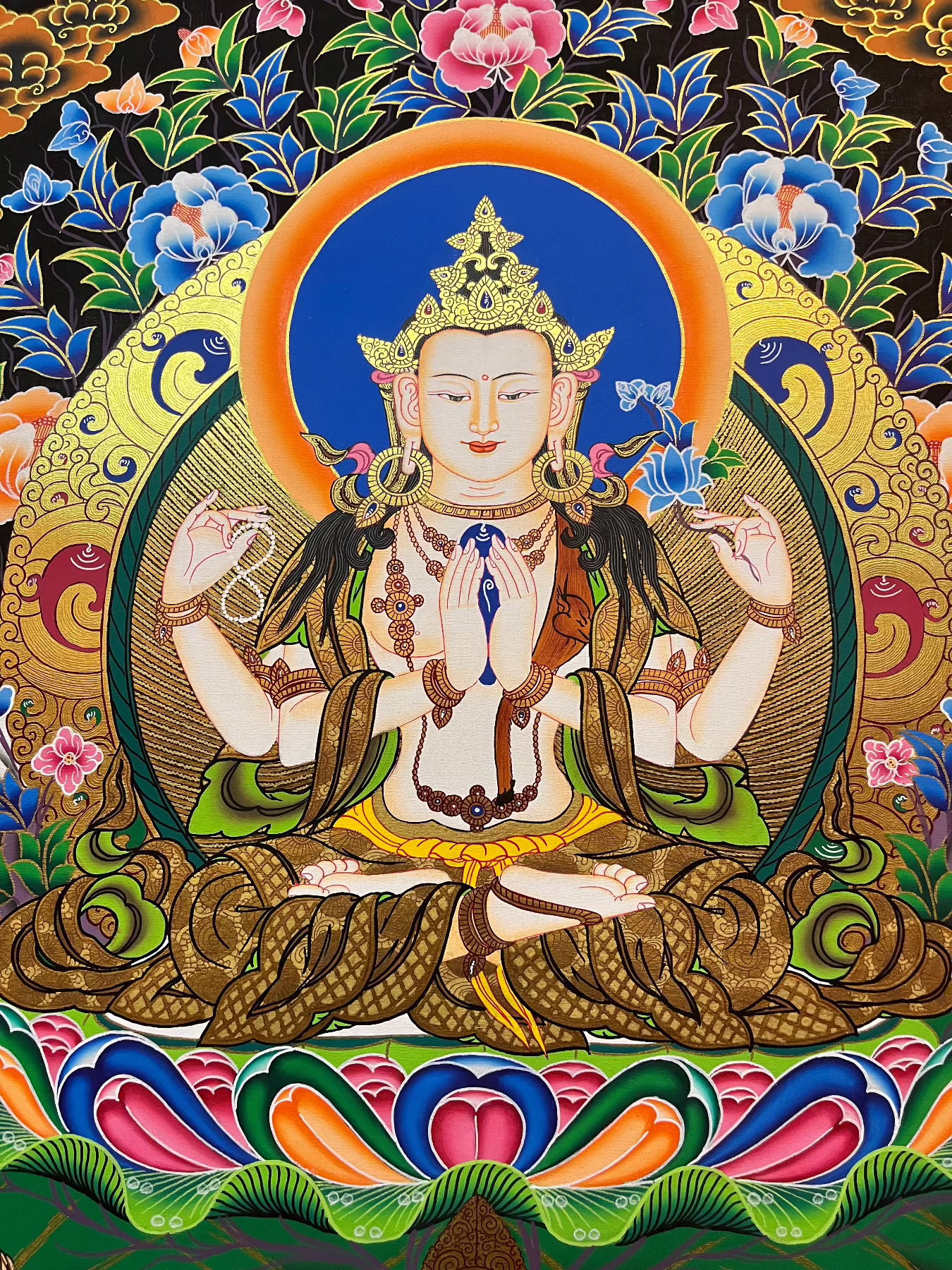 Chengresi Thangka - Handpainted Tibetan Art