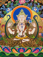 Chengresi Thangka - Handpainted Tibetan Art