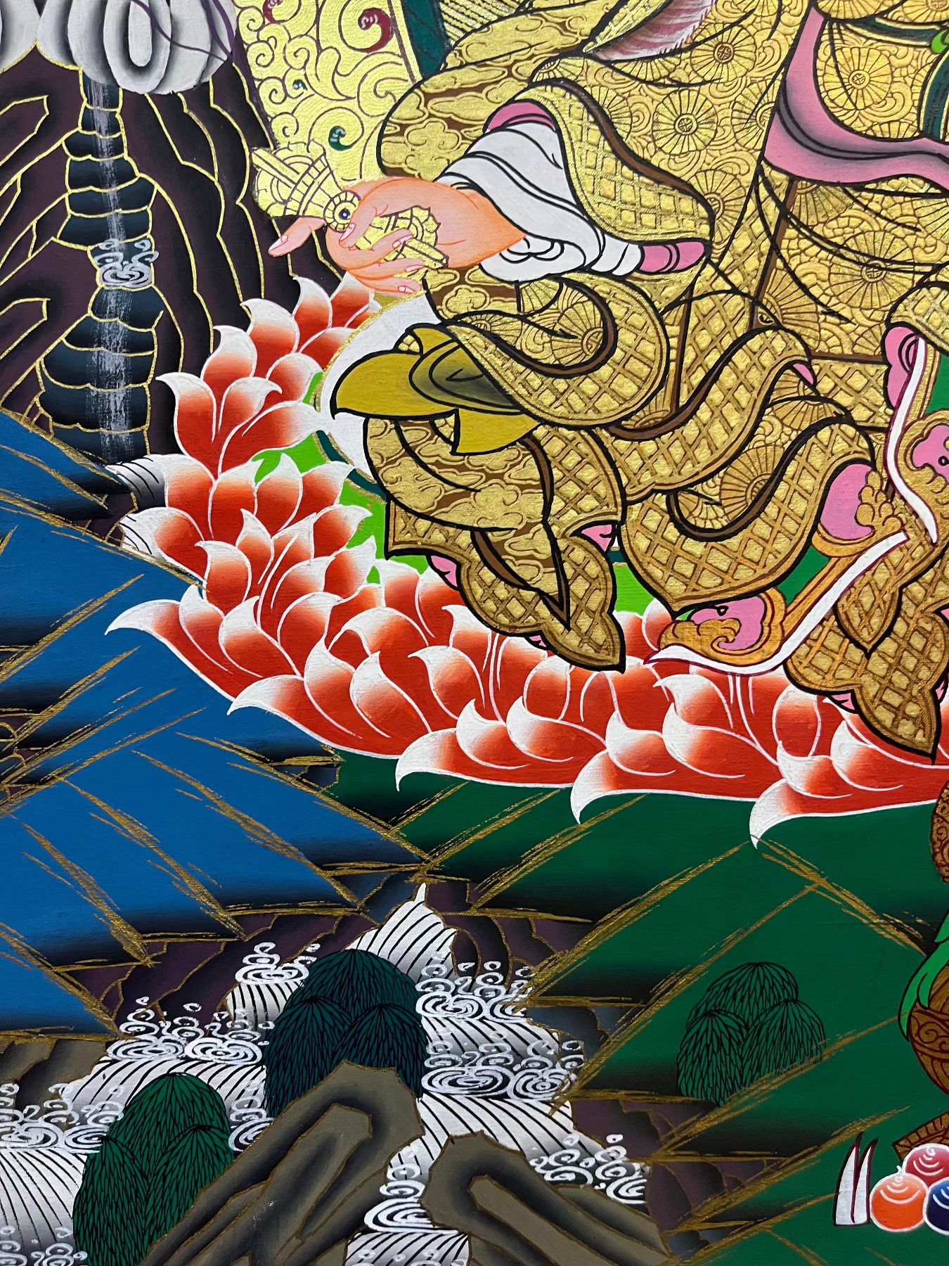 Guru Rinpoche Thangka - Handpainted Art