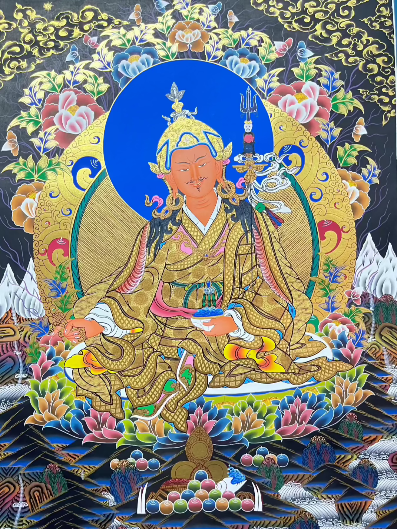 Handpainted Guru Rinpoche Thangka Painting