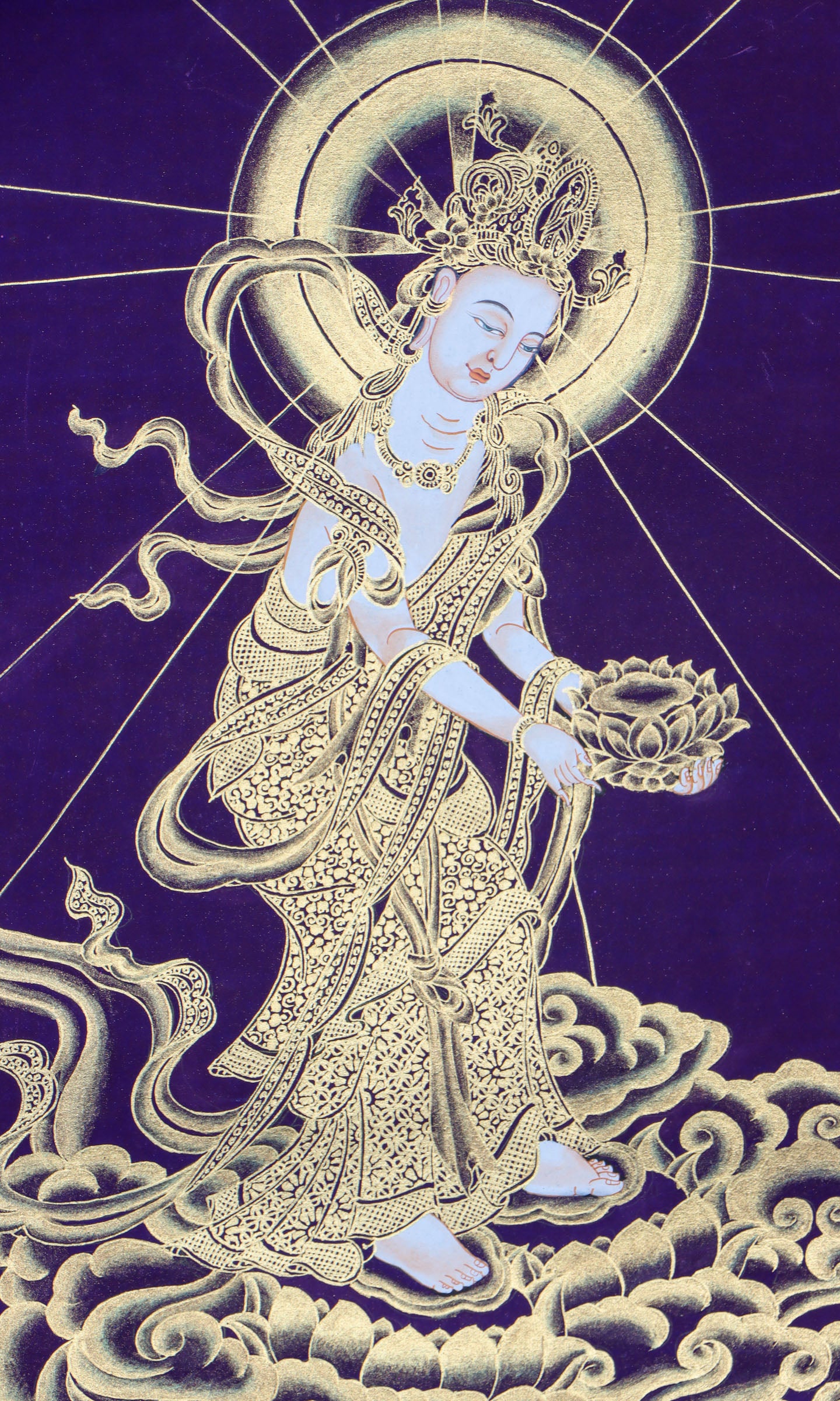 Japanese Buddha Thangka for meditation and prayer.