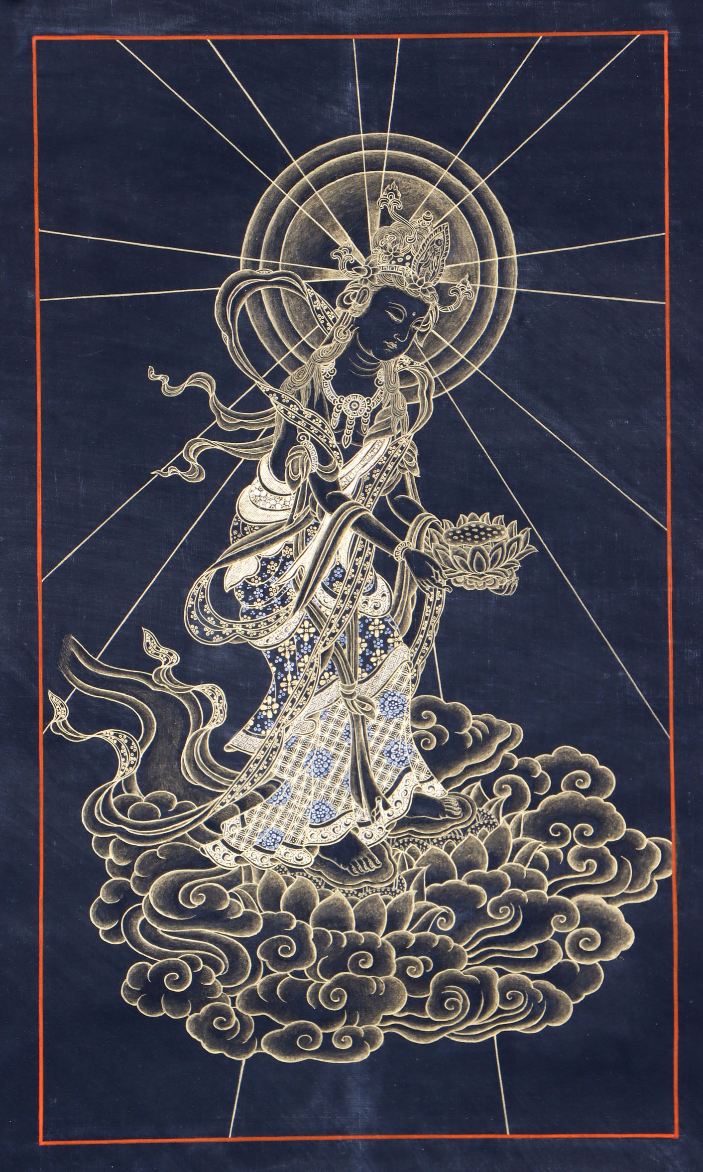 Japanese Buddha Thangka serves as ritual objects and meditative aids.