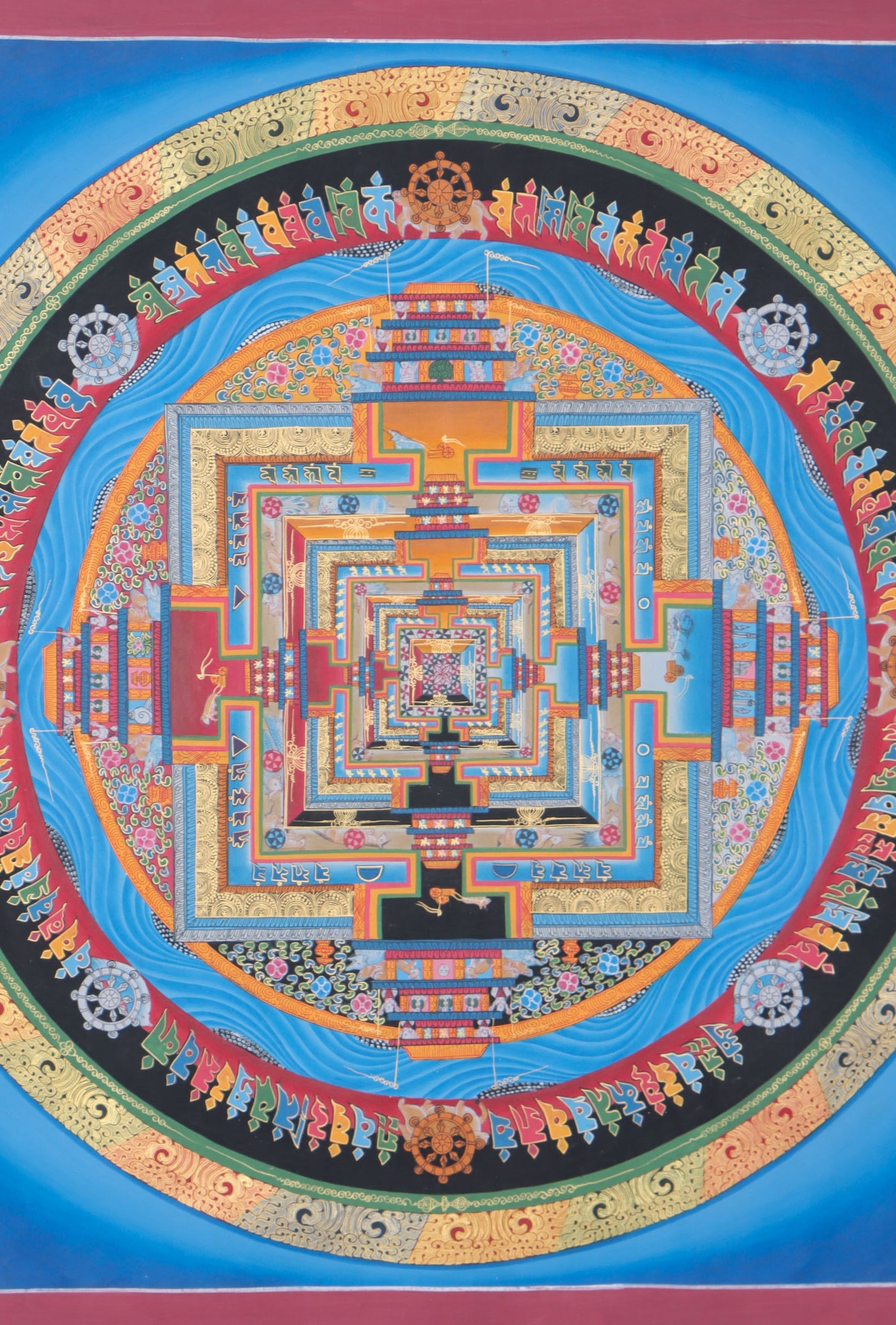 Kalachakra Mandala Thangka for wall decor.