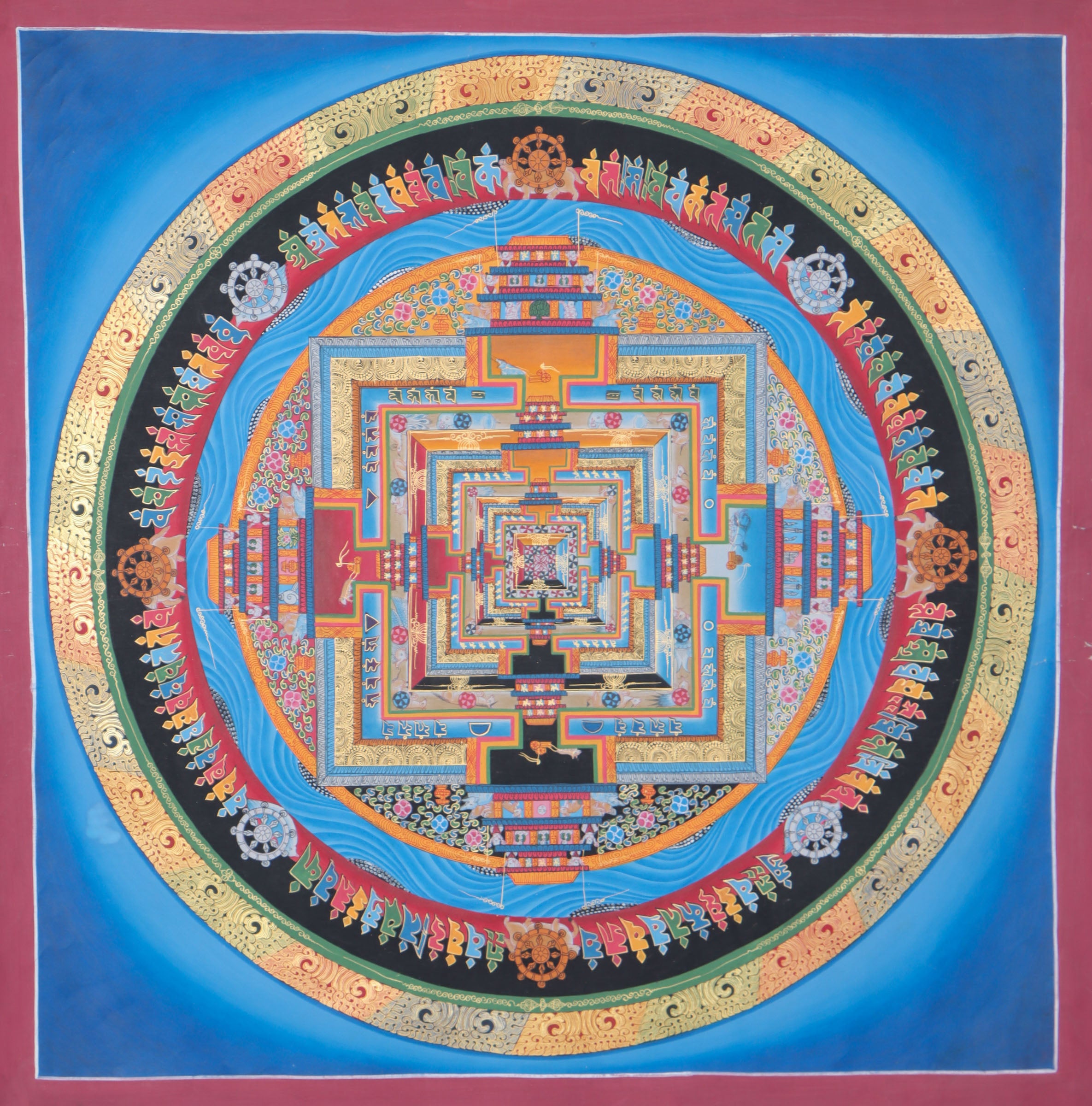 Kalachakra Mandala Thangka for wall decor.