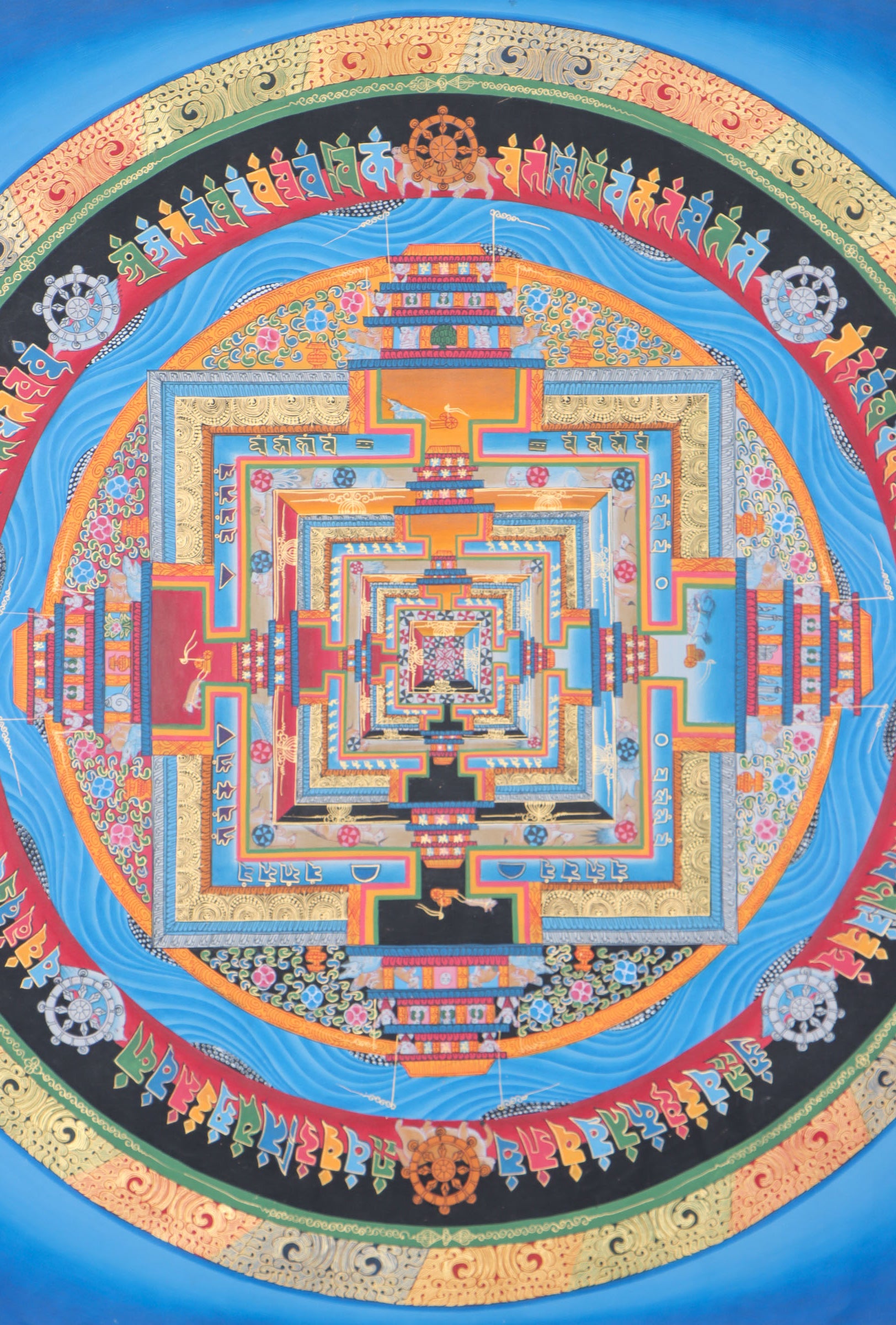 Kalachakra Mandala Thangka for wall decor.