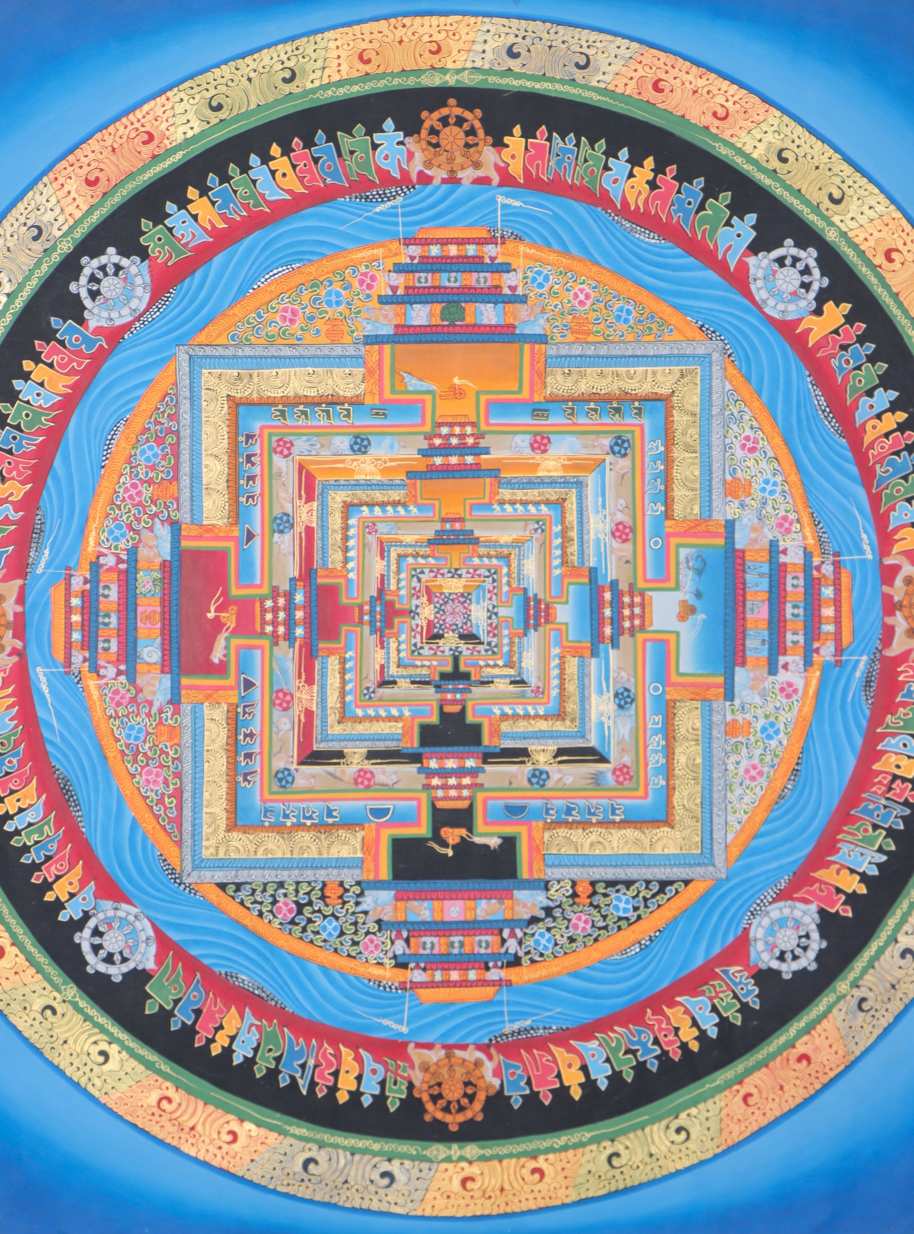 Kalachakra Mandala Thangka for wall decor.