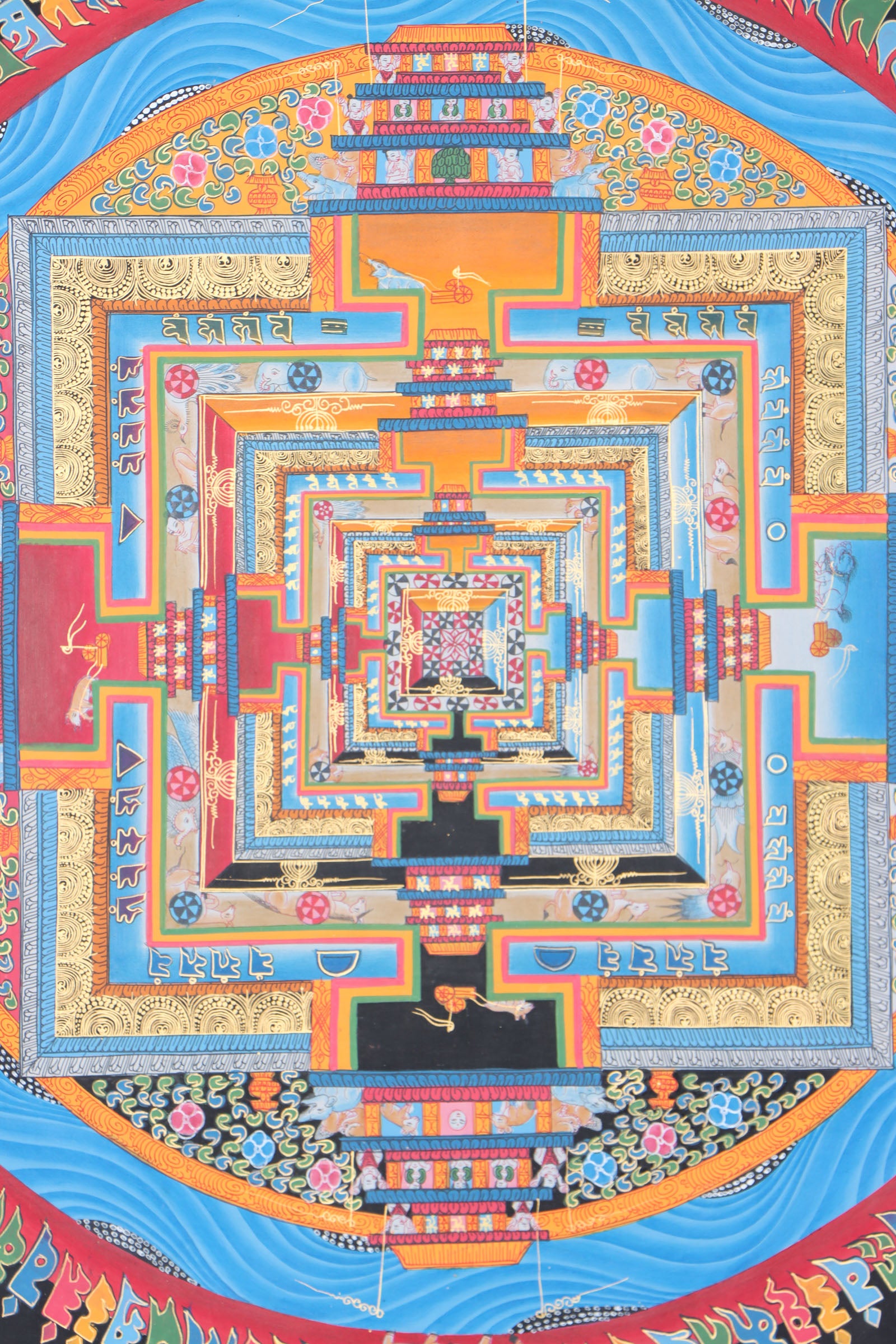 Kalachakra Mandala Thangka for wall decor.