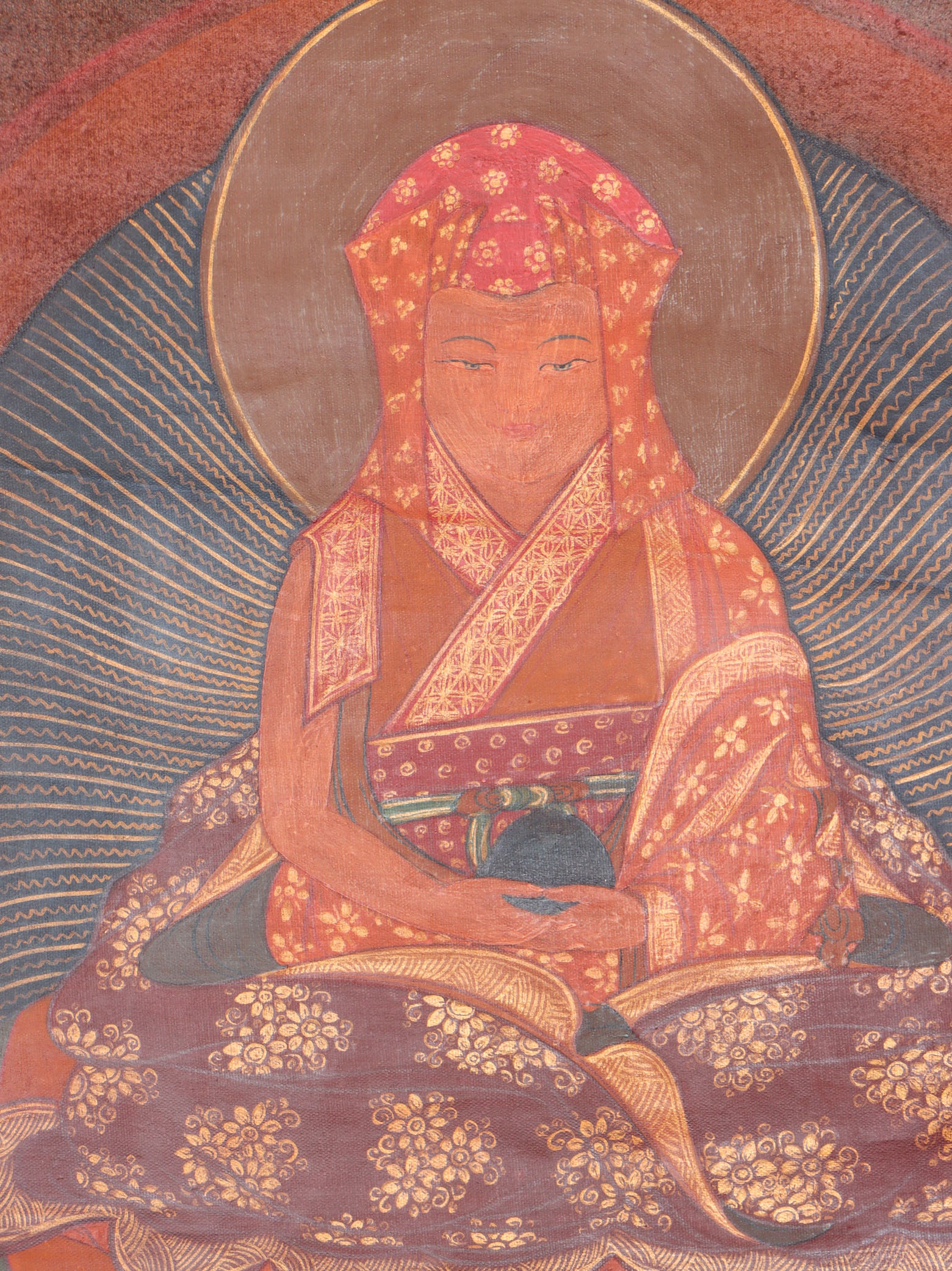 Antique Karmapa Thangka Painting for wisdom and compassion.