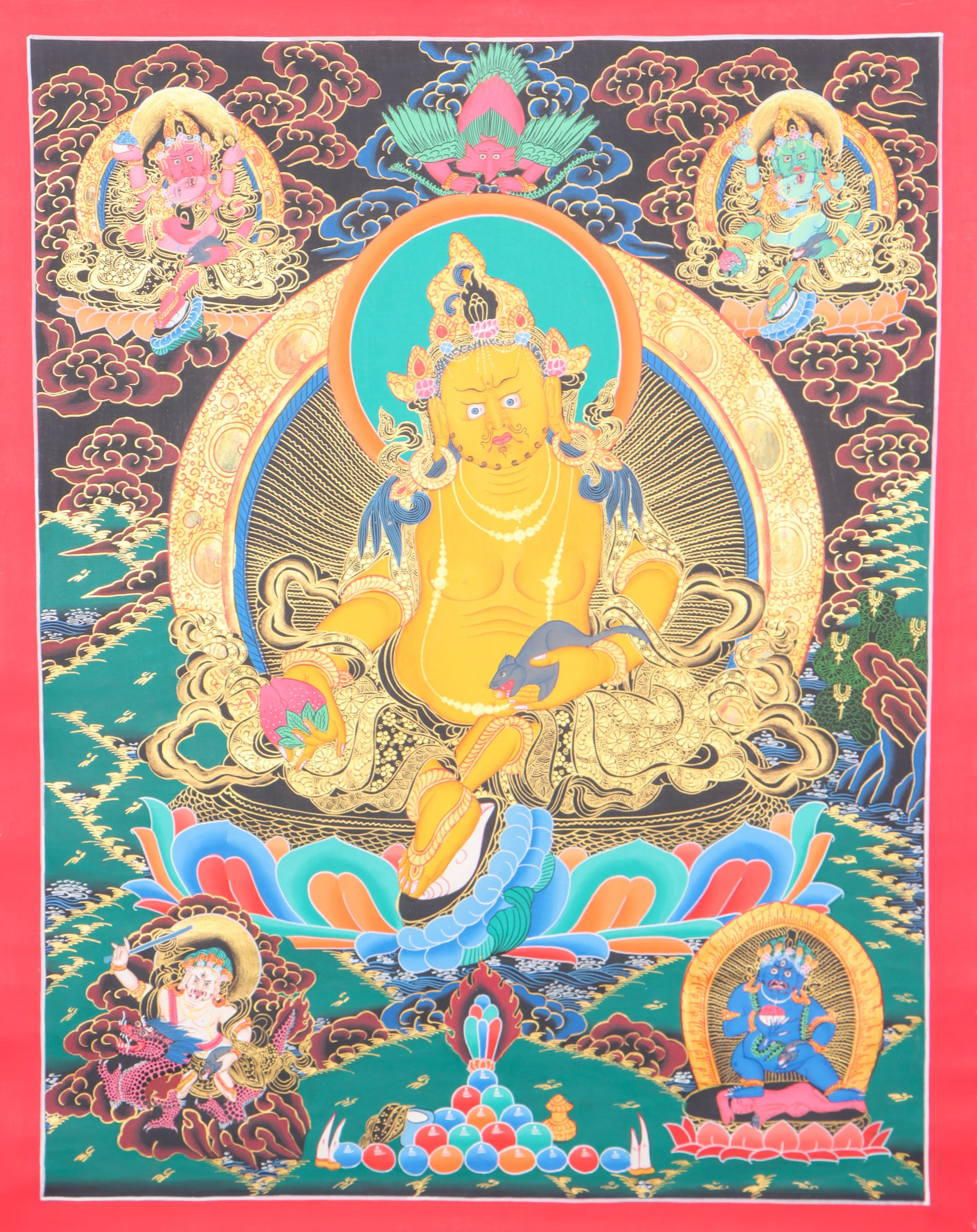 Zambala Thangka for wealth and prosperity .