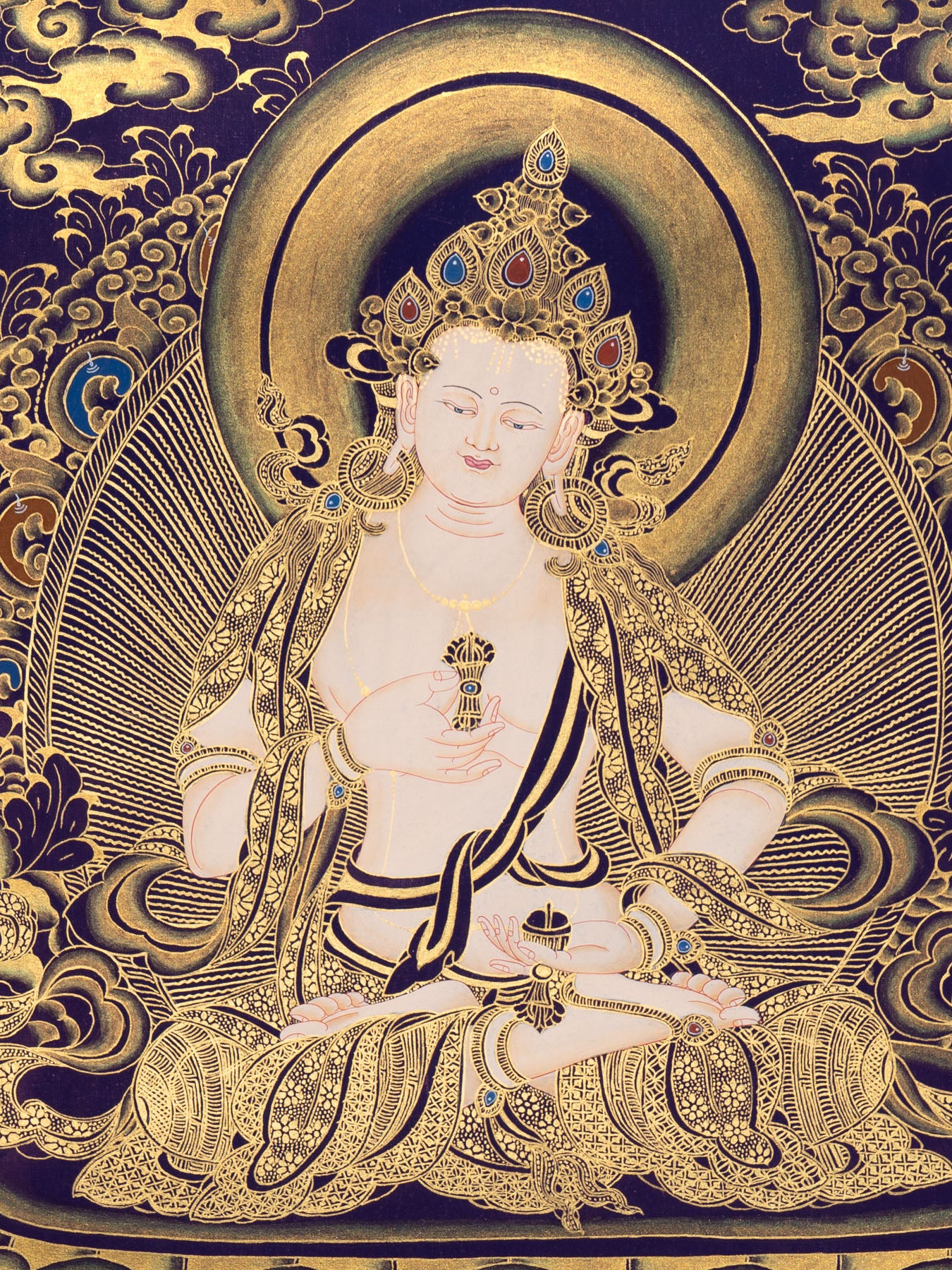 Vajrasattva Thangka – Sacred Buddhist Art