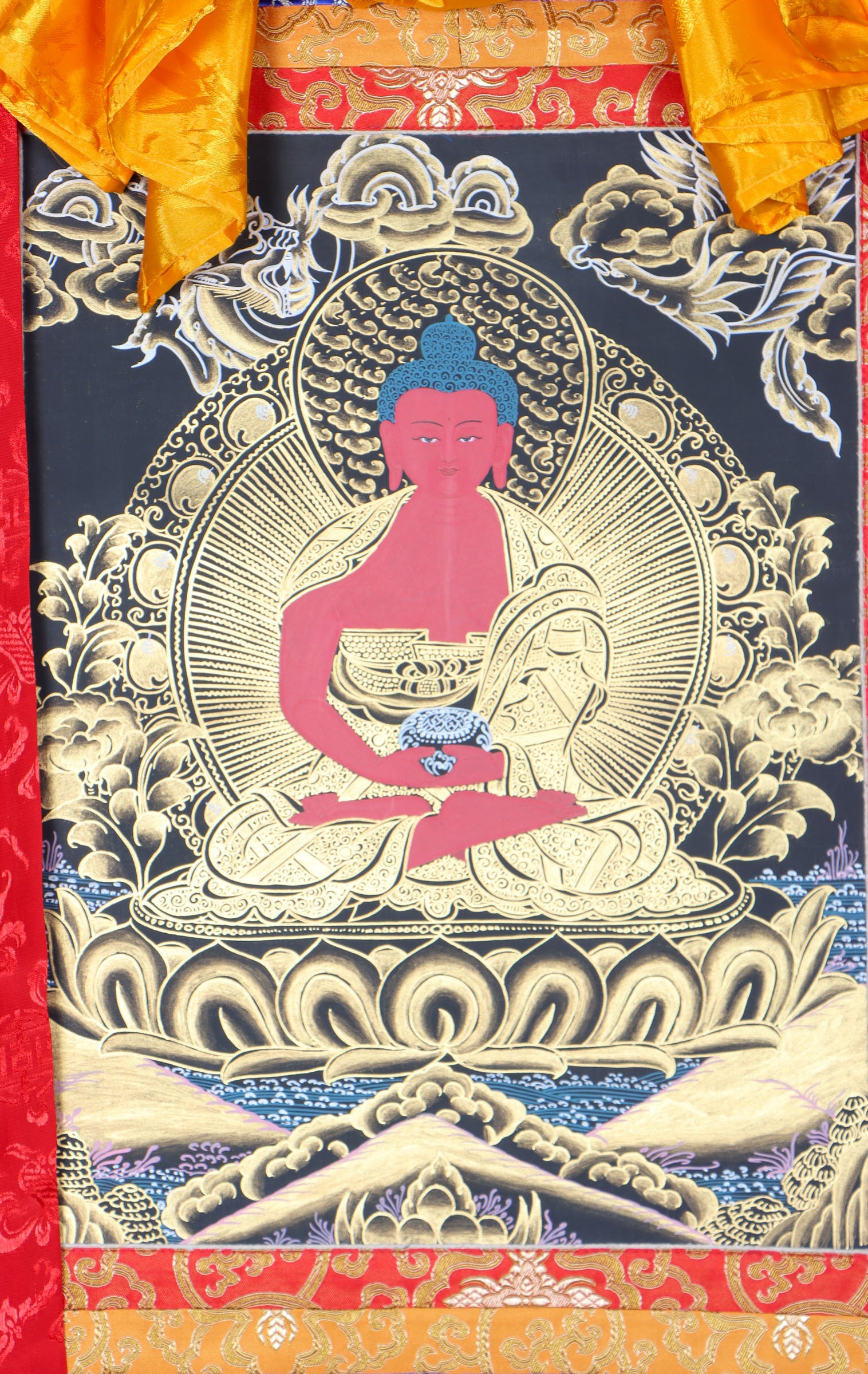 Amitabha Brocade Thangka for meditation.