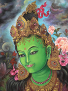 Green Tara Thangka - Exclusive handpainted Art