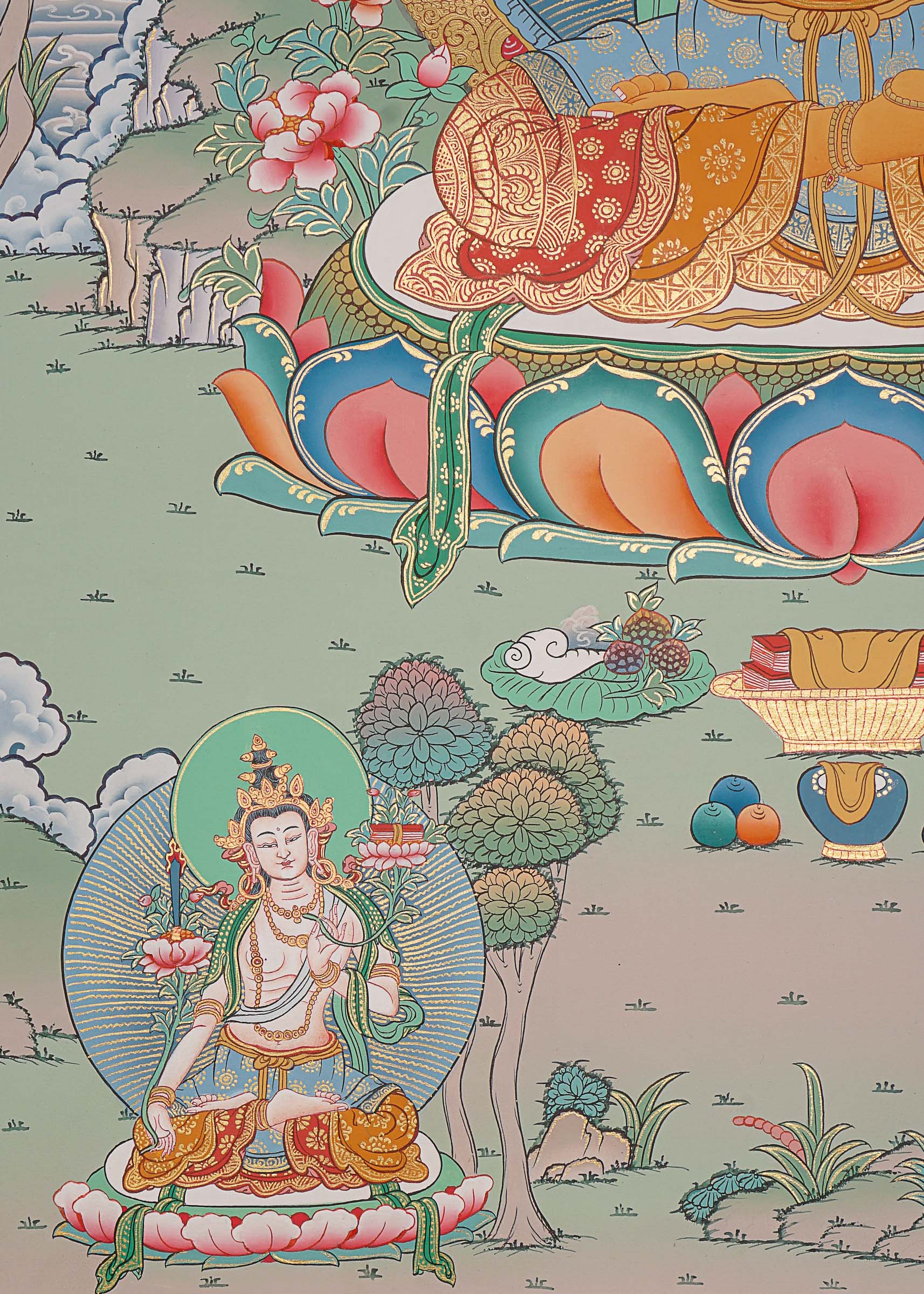 Handpainted Manjushree Thangka Painting.