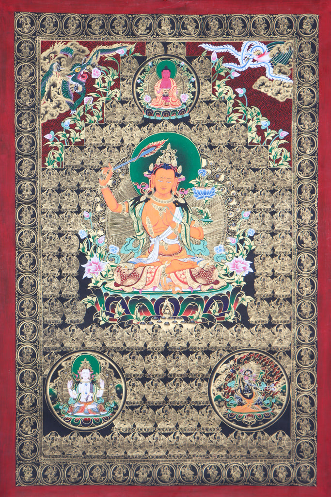 108 Manjushri Thangka for prayer and meditation.