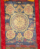 5 Buddha Mandala Brocade Thangka for buddhist ritual.