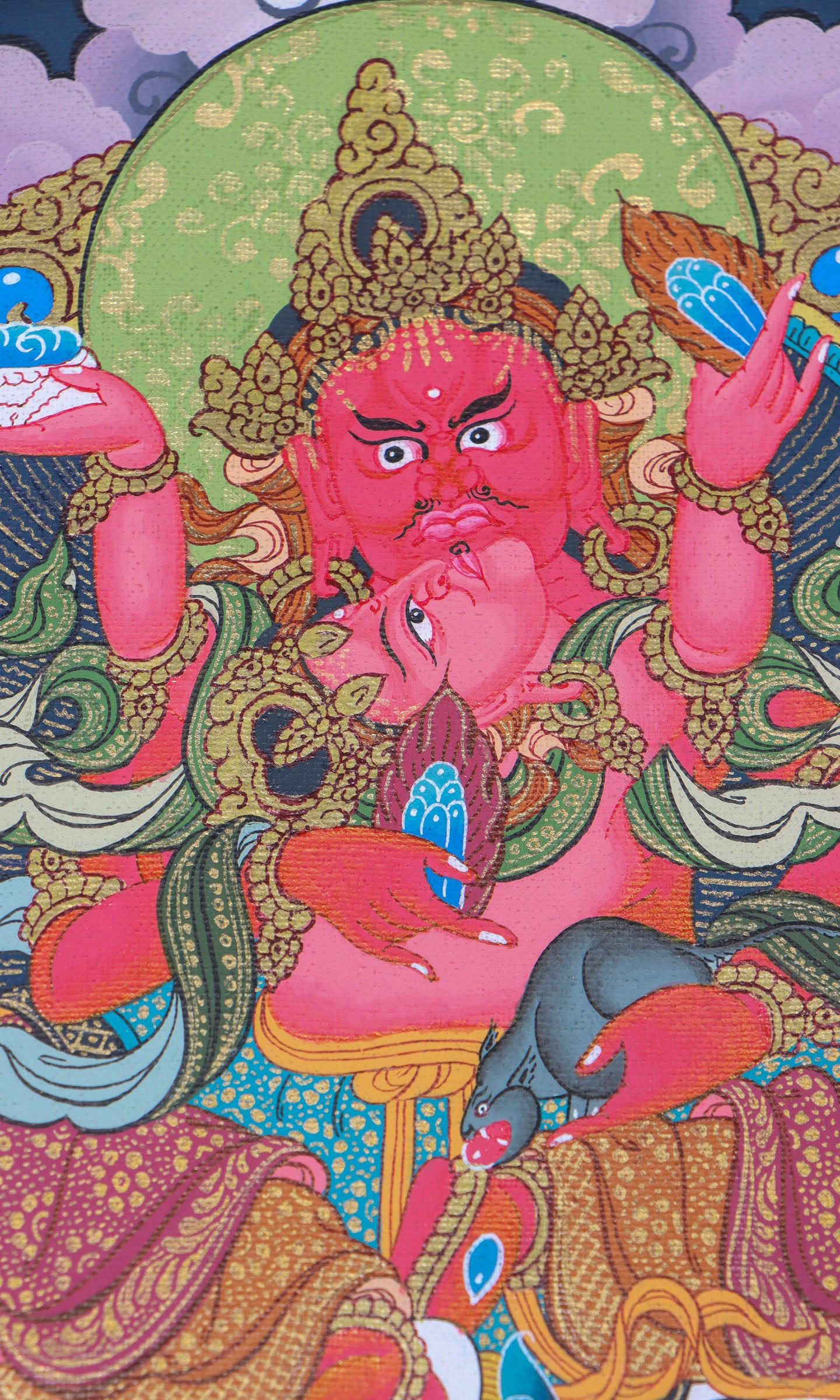 5 Zambalas Thangka Painting - Tibetan art