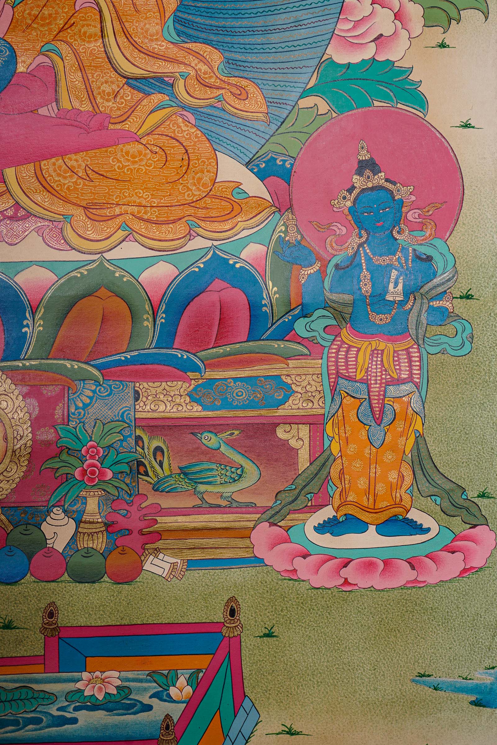 Antique Amitabha Buddha Thangka Painting