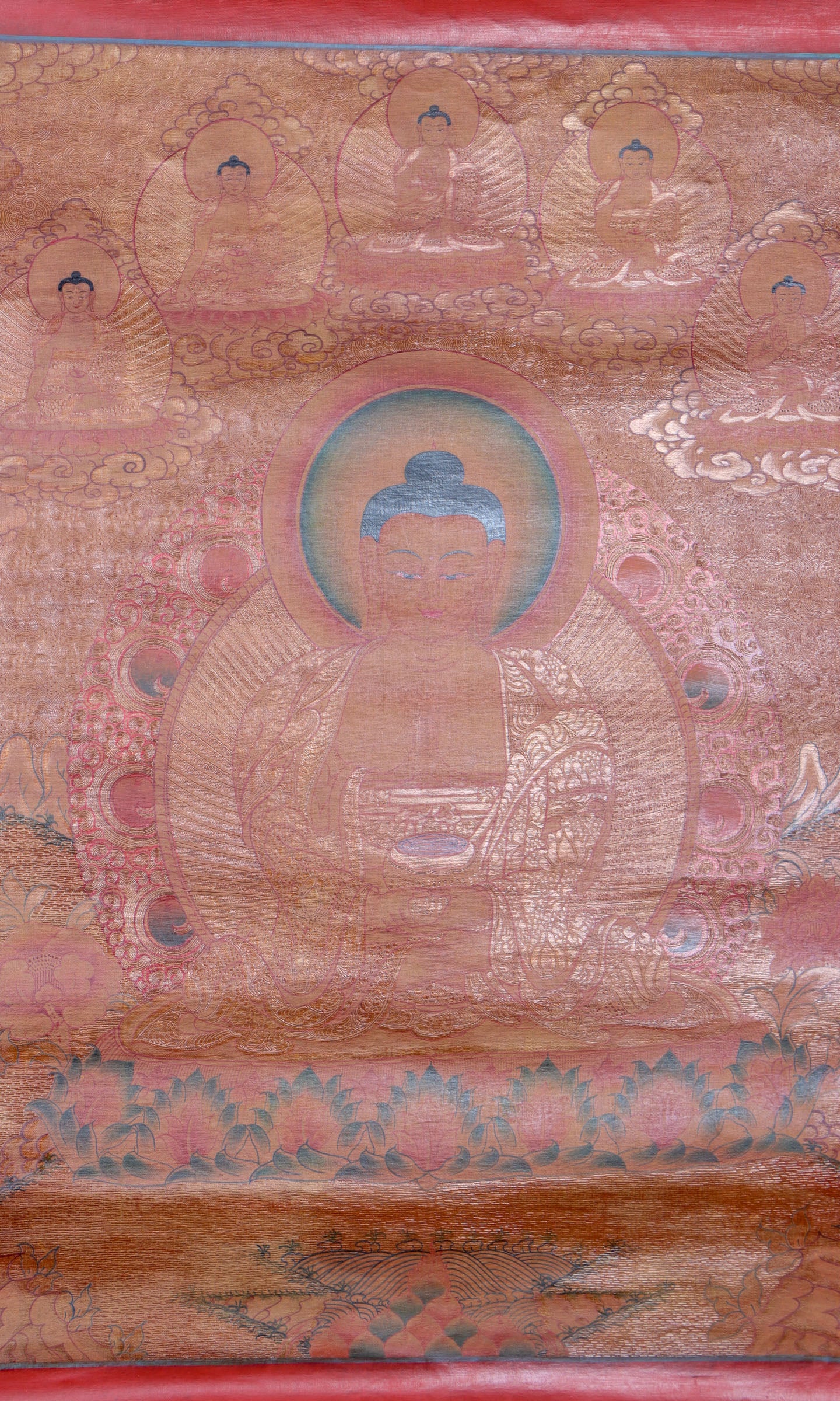 Amitabha Buddha Thangka Antique for enlightment.