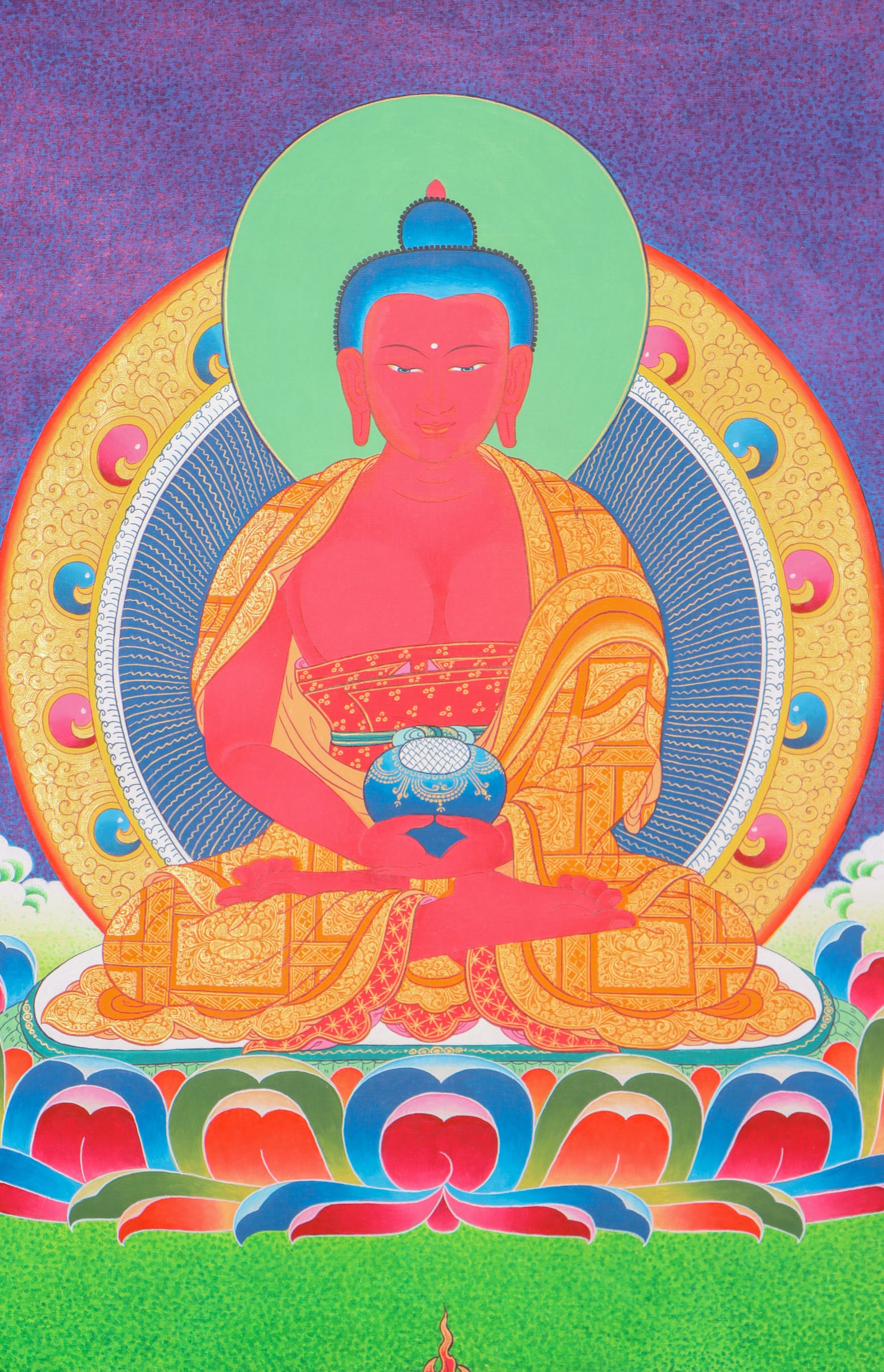 Amitabha Buddha Thangka for wall decor.