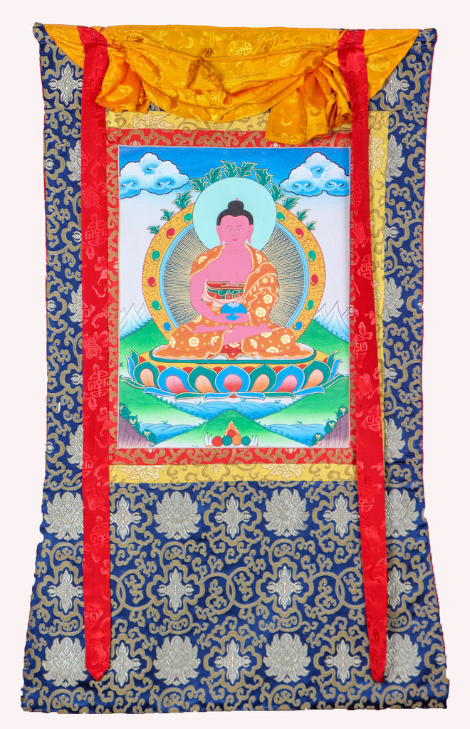 Amitabha Brocade Thangka Painting for wall Hanging decor.