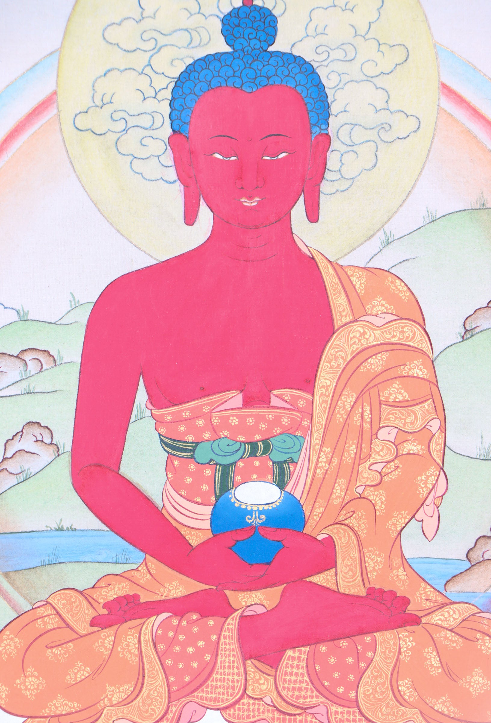 Amitabha Buddha Thangka Painting for spirituality.