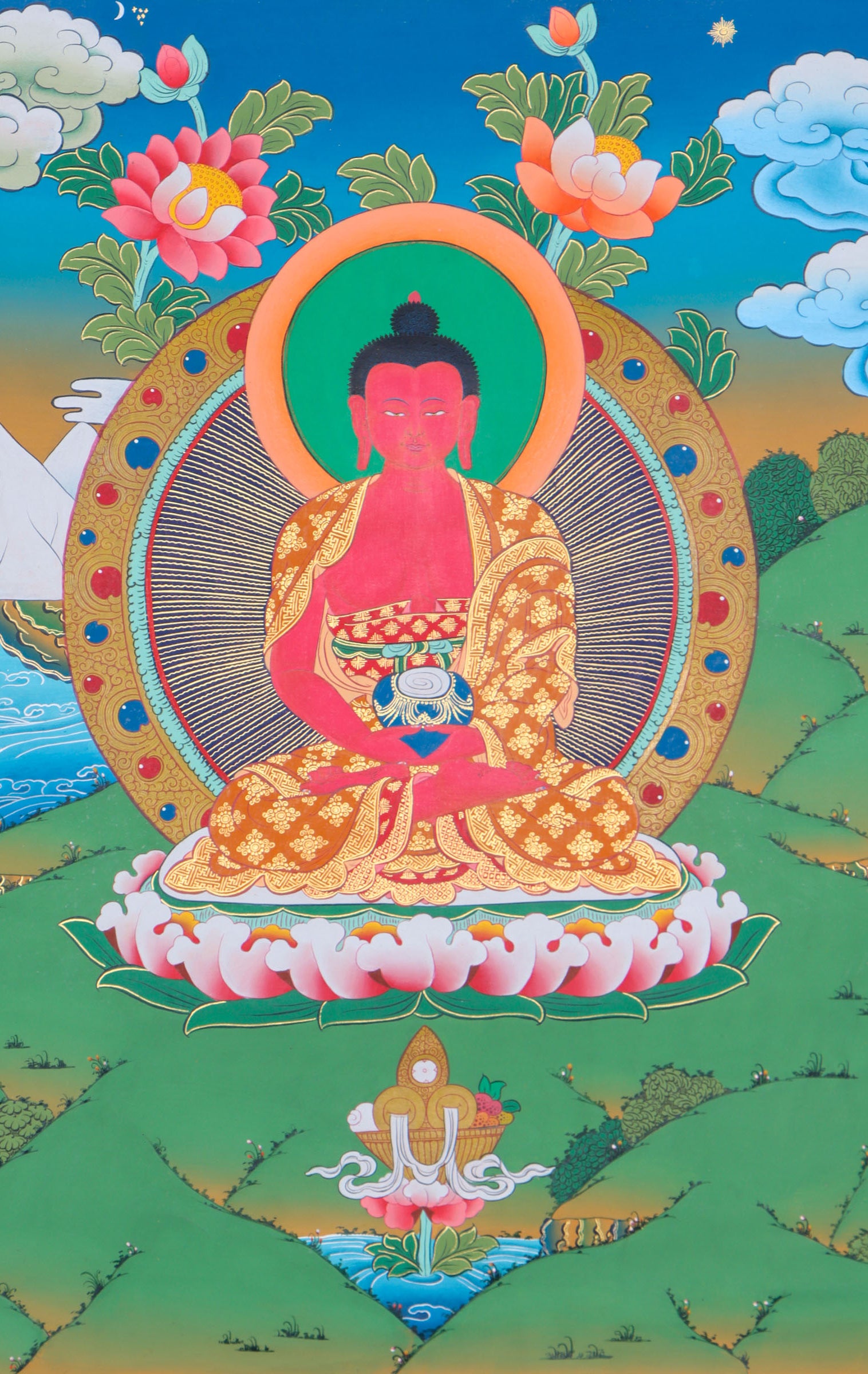 Amitabha Buddha Thangka Painting for enlightment.