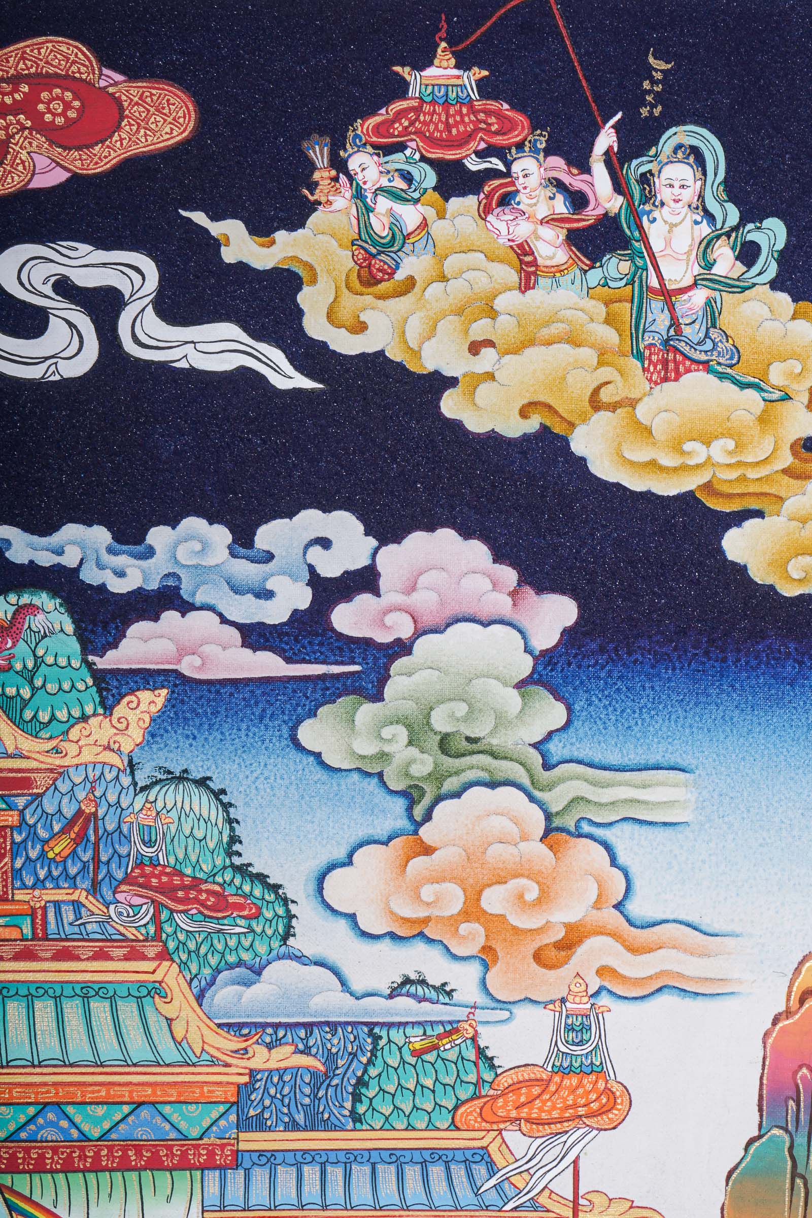 Amitabha Temple Thangka Painting for meditation and spirituality.